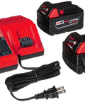Red Lithium XC 5.0Ah Battery Pack Set Two Batteries And Multi Voltage M12 And M18 Charger Kit For Power Tools Fuel Gauge REDLINK