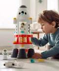 Child playing with Hands On Rocket Space Toy Set For Kids Explore The Cosmos With A Spaceship Playset Space Shuttle And An Electric Drill