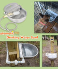 Automatic Animal Drinking Water Bowl With Float Valve Stainless Steel Kit installed for 1-5 cattle, horses, sheep, sows.