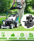 Replacement Carburetor 799584 For 550EX 625EX 675EX 725Exi Engines With Air Filter Kit shown beside a lawn mower on grass