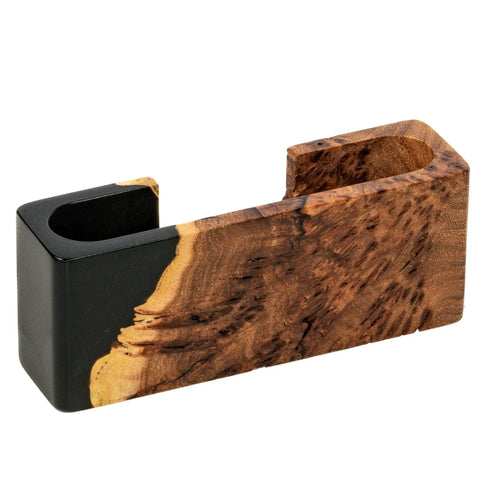 Black Wood And Epoxy Card Holder And Desk Organizer For Office Decor Sleek Slim Card Holder And Card Display Stand Premium