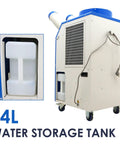 Heavy Duty Portable Air Conditioner 18,700 BTU Industrial Spot Cooler with 14L water storage tank for efficient cooling.