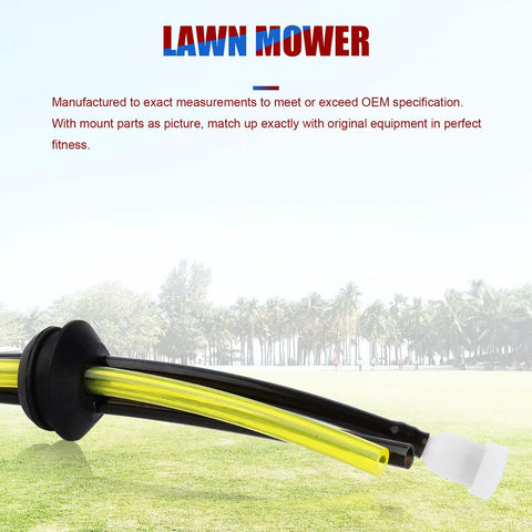 Fuel Tank Grommet Kit With Fuel Line Filter And Primer Bulb For Echo Blowers And Trimmers with grass and trees background