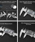 Handy Digital Caliper Measuring Tool Stainless Steel With Large LCD Screen showcasing features and measurements on display.