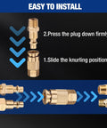 Pro Grade 16 Piece One Quarter Inch NPT Air Hose Fitting Kit installation instructions with brass Quick Connect parts