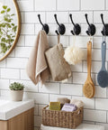 Heavy Duty Black Wall Mounted Coat Hooks 10 Pack With Complete Hardware Kit No Fuss Setup game changer wall organizers with towels and bath accessories.