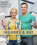 DIY Friendly Paint And Varnish Remover Gel Strips Acrylic Latex Oil And Water Based Paints And Varnishes In One Go Orange Citrus Scent 1 Gallon Ideal For Wood Furniture Cabinets Decks And Patios. Two people holding paint rollers indoors.