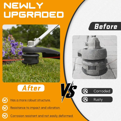 Comparison of newly upgraded and old gearbox assembly replacement for trimmer with speed feed 400 head.
