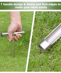 Stainless Steel Soil Probe With 12 Inch Length And T Handle Includes Two Bags Pro Grade Lawn And Garden Sampler Kit viewed in use