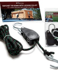Heavy Duty Rope Ratchet 1/2 Inch With Locking Pulley Adjustable Hanger For Grow Lights, 8 Foot Braided Polypropylene Rope 500 Lb Capacity