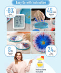 Image showing steps of using 2 Gallon Crystal Clear Epoxy Resin Kit Pro Grade All In One Studio Set With High Gloss Finish Bubbles Free Formula