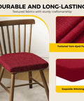 Red U Shaped Dining Chair Cushions 4 Pack With Ties And Non Slip Backing, Soft Textured Foam Kitchen Chair Pads 16 By 16 By 2 Inches shown on chair