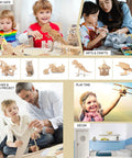 Children and adults assembling F18 Hornet 3D Puzzle Airplane Model Kit For Kids And Adults Wood Building Craft With 47 Pieces Paint