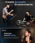 Pro Level Acoustic Foam Panels Self Adhesive 12 Pack Wall Tiles Peel And Stick used to create an acoustic environment with musicians.