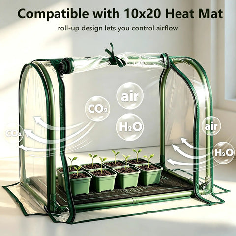 Compact Indoor Tabletop Greenhouse With Humidity Dome For Easy Germination And Seedling Propagation, Space Saving 23 By 12 By 16.5 Inches, Perfect For 10x20 Trays And Heating Mats, Great Startup Garden Gear For Home Growers