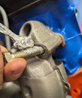 Applying Anti Seize Lubricant With Brush Top Bottle, 16 Oz, Silver, High Temperature Aluminum Copper Graphite Blend on a bolt