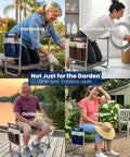 Foldable Garden Kneeler Seat Heavy Duty Upgraded Widened Thick Kneeling Pad With Large Tool Bags Portable Garden Bench for weeding and chores.