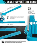 Duratech 180 Degree Tubing Bender 3 In 1 Pipe Bender Tool for soft copper brass aluminum thin steel with calibrated markings.