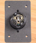 Male NEMA 5 15P Power Inlet Flanged Receptacle 15 Amp 125V Waterproof Outdoor Shore Power on wood surface