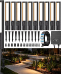 All In One Low Voltage Landscape Lighting Kit With Transformer And Dusk To Dawn Sensor, 12 Pack Aluminum Path Lights with wire and accessories
