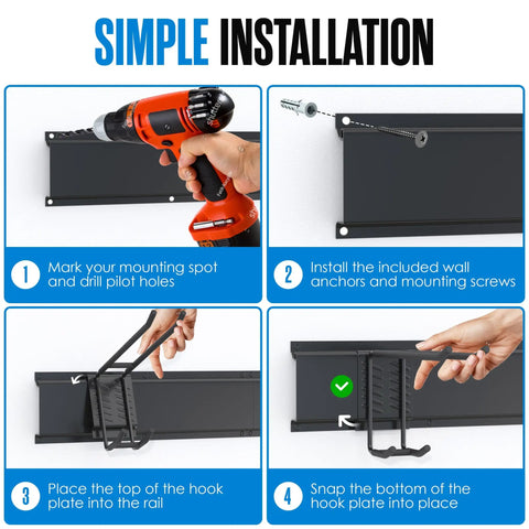 Simple installation steps for Kick Clutter To The Curb With This Heavy Duty Steel Ski Rack Wall Mount Organizer.