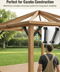 Heavy Duty Pergola Brackets Kit 8Pc Steel Corner Connectors 45 Degree Angle Supports For Wooden Structures Like Treehouses Gazebos