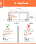 Diagram of undermount drawer slides with self soft close, 15 inch, showing installation measurements for concealed kitchen drawers