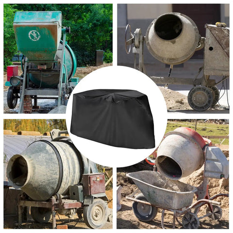 All Weather Heavy Duty Cement Mixer Cover Built Tough With Waterproof Oxford Fabric Shield Dustproof Rain Guard For Road Repair And Construction Sites Portable Mud Mixer Protector To Keep Equipment Clean