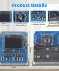DIY Color Recognition Soldering Project Kit With TCS34725 Sensor Lets You Build A Real Time Color Detector That Displays RGB Values Brightness Hue And Saturation On A 1.69 Inch Screen; blue PCB board with TFT LCD and battery holder