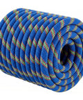 Double Braided Arborist Rigging Rope 1/2 Inch by 100 Feet Heavy Duty 48 Strand Polyester Static Rope for Tree Work Blue Coiled
