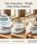 High Precision Digital Kitchen Scale For Cooking And Baking With 5 Kg 11 Lb Capacity Stainless Steel Platform Large LCD Display And Tare Function Batteries Included Ideal For Busy Home Cooks And Quick Meal Prep