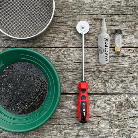 Ultimate Hand Held Magnetic Pickup Tool For Gold Prospecting And Black Sand Separation With Five Strong Magnets To Filter Pay Dirt Fast And Isolate Gold From Concentrates Effortlessly In Your Panning Kit, red handle
