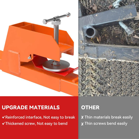 Beefed Up Clamp On Pallet Forks With Non Slip Pad And Tongue, 45 Inch, 2000 Lbs, Orange, Reinforced Interface, Thick Screw Design