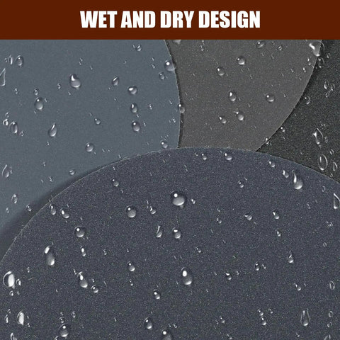 Close-up of wet 5 Inch Wet And Dry Sanding Discs Kit for Angle Grinder, showing versatile use in different environments.