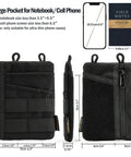 EDC Pouch Organizer For Men With 3 Slots, 2 Zipper Pockets, 1 Phone Pocket, And 1 Multi Tool Slot in black 500D material