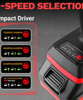 3-speed selection panel of Heavy Duty Workhorse Cordless Drill And Impact Driver Duo With 20V Brushless Motor