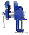 Handy 3 Inch Woodworking Vise Clamp For Home Shop Portable Table Vise with blue finish and steel slide rail