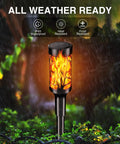 Solar Powered Outdoor Lights For Yard And Garden Black LED Path Lights Waterproof And Weatherproof No Fuss Setup Auto On At Dusk