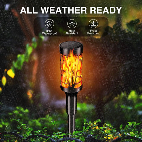 Solar Powered Outdoor Lights For Yard And Garden Black LED Path Lights Waterproof And Weatherproof No Fuss Setup Auto On At Dusk
