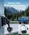 Level 1 Ev Charger For J1772 Vehicles 120V 12A Nema 5-15 Plug Portable Electric Car Charger on a wall with scenic background.