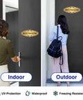 Gold Brushed Restroom Sign Sticker For Business And Home Self Adhesive Waterproof Bathroom Door Sign Unisex Toilet Sign Durable No Fuss Peel For Office Store Shop Nine Inches By Three Point One Four Inches displayed indoors and outdoors