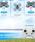 RC Drone With Auto Hovering And Headless Mode Quad Copter With LED Lights And Propeller Guard 3D Flips remote control features