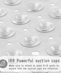 Total Bath Upgrade Slick Non Slip Shower Mat With Rock Solid Suction Cups and Quick Drain Holes For Fast Drying showing 169 suction cups for grip.