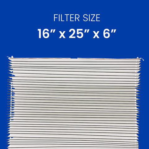 501 Replacement Filter for 5000 Whole House Air Purifier, MERV 15 Equivalent, 16x25x6 Air Filter, Pack of 1, size details