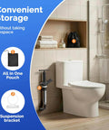 Heavy Duty High Pressure Toilet Plunger Wipes Out Bathroom Blockages Straight Up Effortlessly with suspension bracket and pouch.