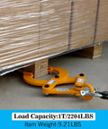 Heavy Duty Pallet Puller 1 Ton Capacity With 6 Inch Jaw Opening Rugged Pallet Clamp For Lifting Stump And Shrub Pulling Industrial Grade Steel Easy Grip Trusted Performance under pallet
