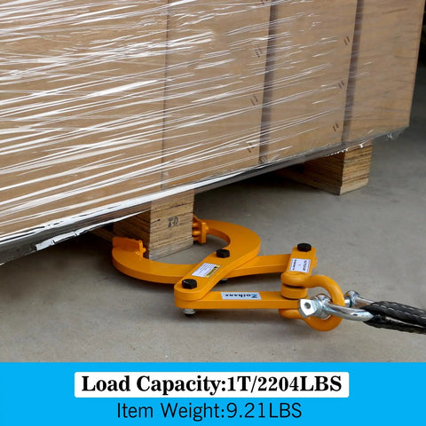 Heavy Duty Pallet Puller 1 Ton Capacity With 6 Inch Jaw Opening Rugged Pallet Clamp For Lifting Stump And Shrub Pulling Industrial Grade Steel Easy Grip Trusted Performance under pallet