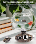 Mini Floating Submarine Fish Tank Decor Dope Resin Eco Friendly Vintage Underwater Aquarium Accessory for Bettas Cichlids Goldfish Shrimps and Hermit Crabs Cute Retro Style in bowl