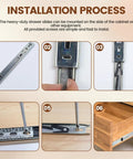 Installation process of Built Tough 15 Inch Side Mount Cabinet Drawer Slides Featuring Steel Ball Bearings for smooth drawer glide.