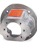Cast aluminum pump motor alignment adapter for 56C 145TC frame size, 4F17 4 bolt mounting plate, shown at an angle